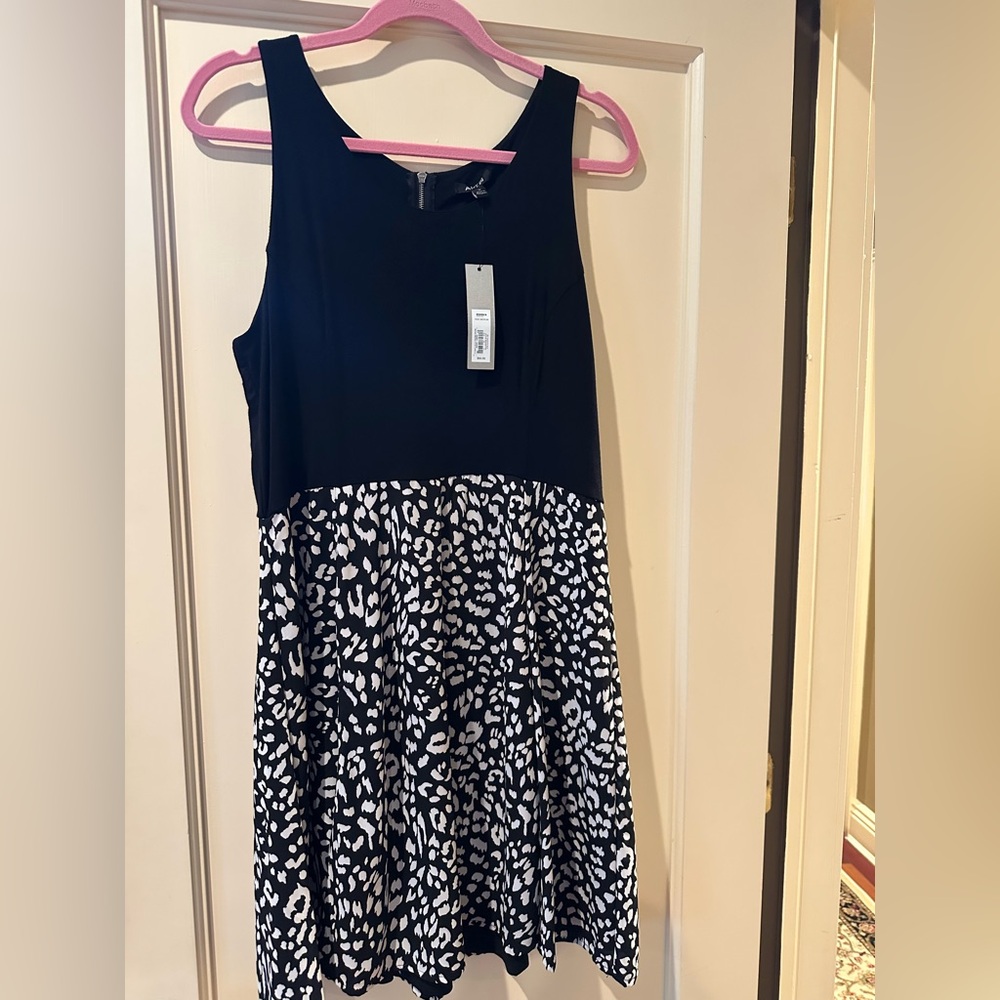 NWT Mixed Media Black and White Dress